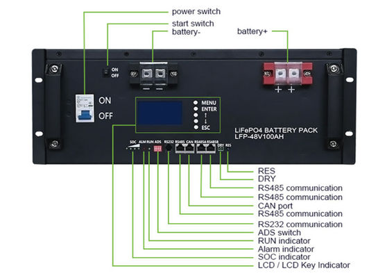 OEM 48V 100AH 리?? 철 배터리 랙 내장 에너지 저장 배터리